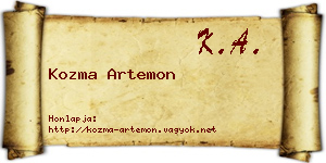 Kozma Artemon névjegykártya
